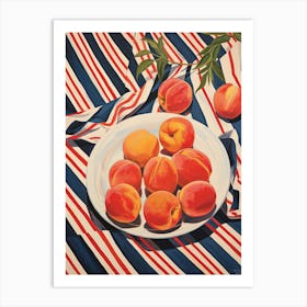 Nectarines Fruit Summer Illustration 2 Art Print