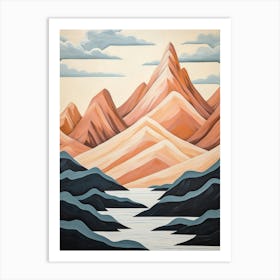 Mountains Abstract Minimalist 2 Art Print