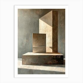 Abstract Geometric Architecture – Minimalist Modern Art In Neutral Tones Art Print