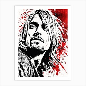 Kurt Cobain Portrait Ink Painting (4) Art Print
