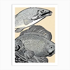 Grouper Linocut Art Print