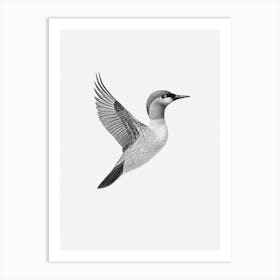Canada Goose B&W Pencil Drawing 3 Bird Art Print