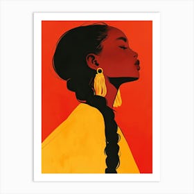 Black Woman With Braids Art Print