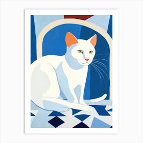 White Cat Art Print