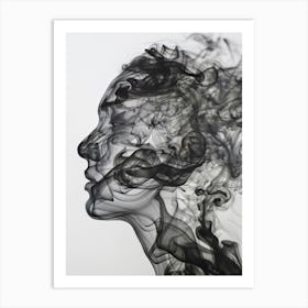 Smoke Portrait Of A Woman 5 Art Print