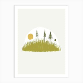 Trees In A Field Art Print