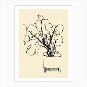 Monstera Swiss Cheese Plant Potted Plant Art Print