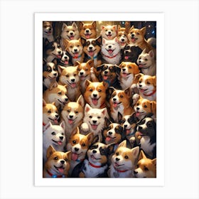 Corgi Dogs Art Print