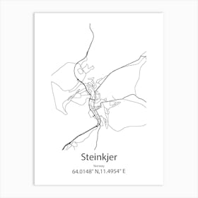 Steinkjer,Norway Minimalist Map Art Print