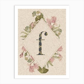 Floral Monogram F Art Print