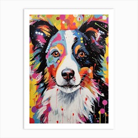 Border Collie Pop Art Paint 5 Art Print