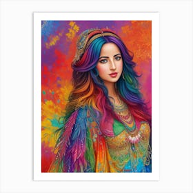 Absolute Reality V16 A Vibrant And Colorful Painting Of Katri 0 1 Art Print