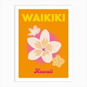 Waikiki Hawaii Travel Print Art Print