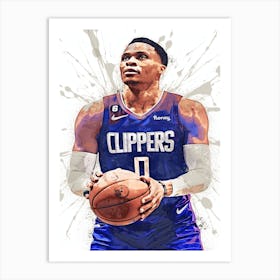 Russell Westbrook La Clippers Art Print