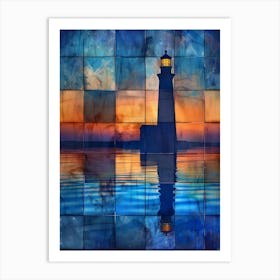 Lighthouse At Sunset 20 Art Print