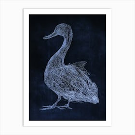 Duck On A Blackboard Art Print