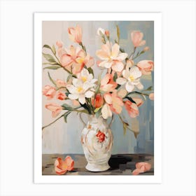 Freesia Flower Still Life Painting 3 Dreamy Art Print