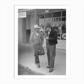 Men Talking On Sidewalks Of Sinton, Texas By Russell Lee Art Print