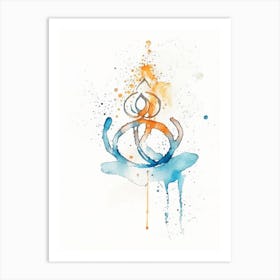 Om Symbol 1 Minimal Watercolour Art Print