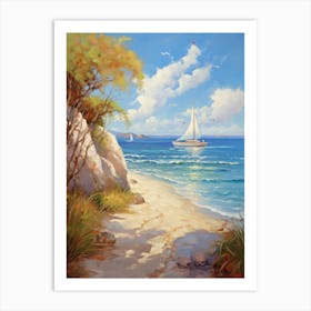 Sailboat On The Beach Art Print