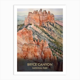 Bryce Canyon National Park Watercolour 1 Art Print