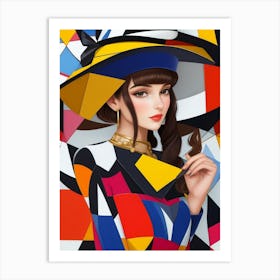 Woman In A Hat - Cubism 11 Art Print