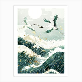 Cranes In The Sea Art Print