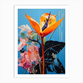 Surreal Florals Bird Of Paradise Flower Painting Art Print