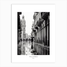 Poster Of Palermo, Italy, Black And White Analogue Photography 3 Art Print