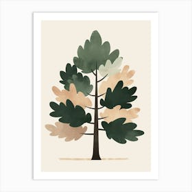 Sequoia Tree Minimal Japandi Illustration 4 Art Print