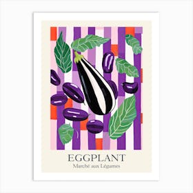 Marche Aux Legumes Eggplant Summer Illustration 4 Art Print