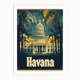 Aihrgdesign A Retro Travel Poster For Havana Art Print