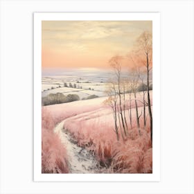 Dreamy Winter Painting The South Downs England 2 Art Print
