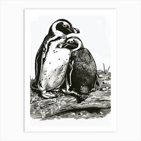 African Penguin Snuggling With Their Mate 1 Art Print