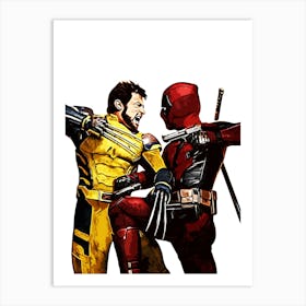 Deadpool Vs Wolverine Art Print