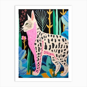 Maximalist Animal Painting Bobcat 2 Art Print
