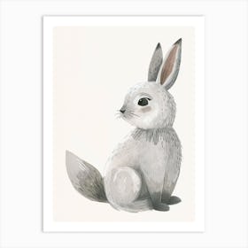 Silver Fox Rabbit Kids Illustration 1 Art Print