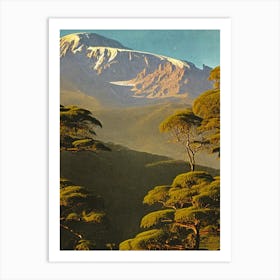 Mount Kilimanjaro National Park 2 Tanzania Vintage Poster Art Print