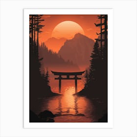 Sunset In Japan 2 Art Print