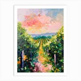 Sunset In The Vineyard Art Print