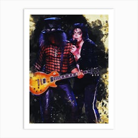 Smudge Michael Jackson And Slash Art Print