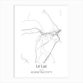 Le Luc,France Minimalist Map Art Print