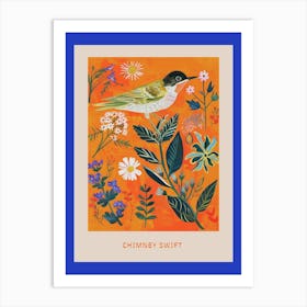 Spring Birds Poster Chimney Swift 3 Art Print