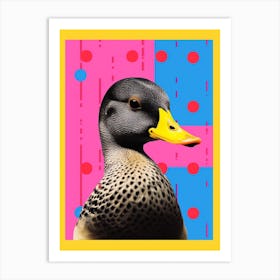 Black Abstract Geometric Duck Risograph Inspired Print 3 Art Print