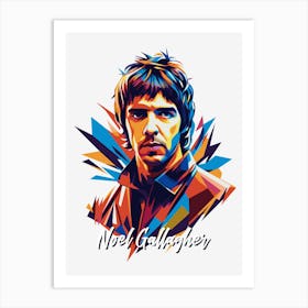 Oasis Noel Gallagher 04 Portrait Music Icon Style WPAP Pop Art Art Print