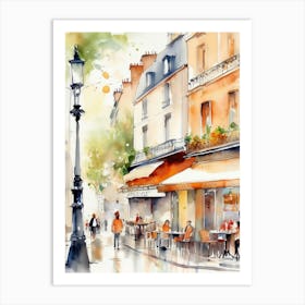Paris Cafe Street 1 Art Print