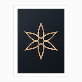 Abstract Geometric Gold Glyph on Dark Teal n.0355 Art Print