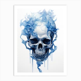 Blue Skull 2 Art Print