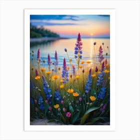 Wildflowers At Sunset Art Print