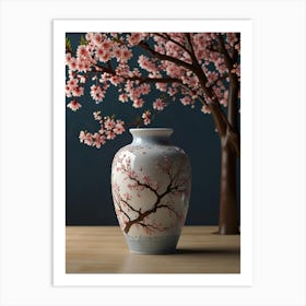 Cherry Blossom Vase 1 Art Print